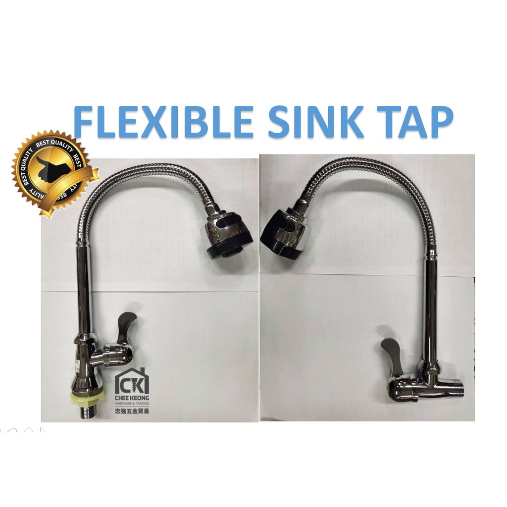 PREMIUM QUALITY FLEXIBLE KITCHEN FAUCET WALL SINK TAP PILLAR SINK TAP