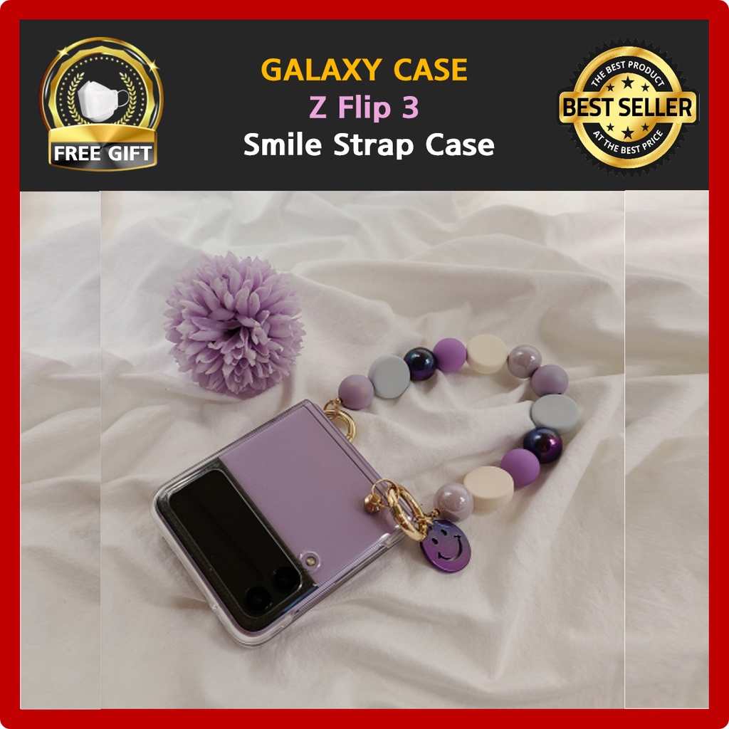 Samsung Galaxy Z Flip 2 Flip 3 Case / Clear Case + Smile Bead Handy