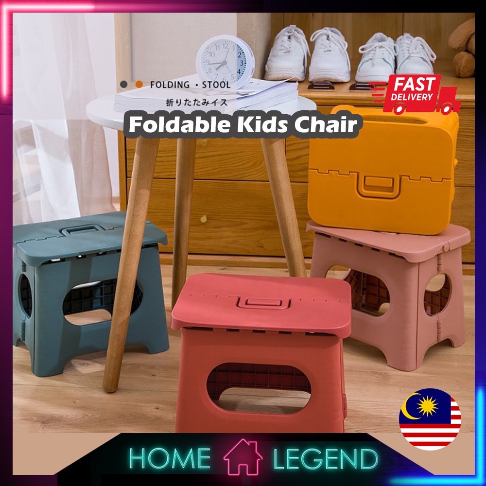 (Ready Stock) Foldable Step Stool Portable Plastic Chair Non Slip