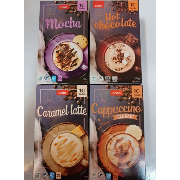 Coles Instant Coffee & Hot Chocolate/Mocha/Caramel Latte/Cappuccino Shopee Malaysia