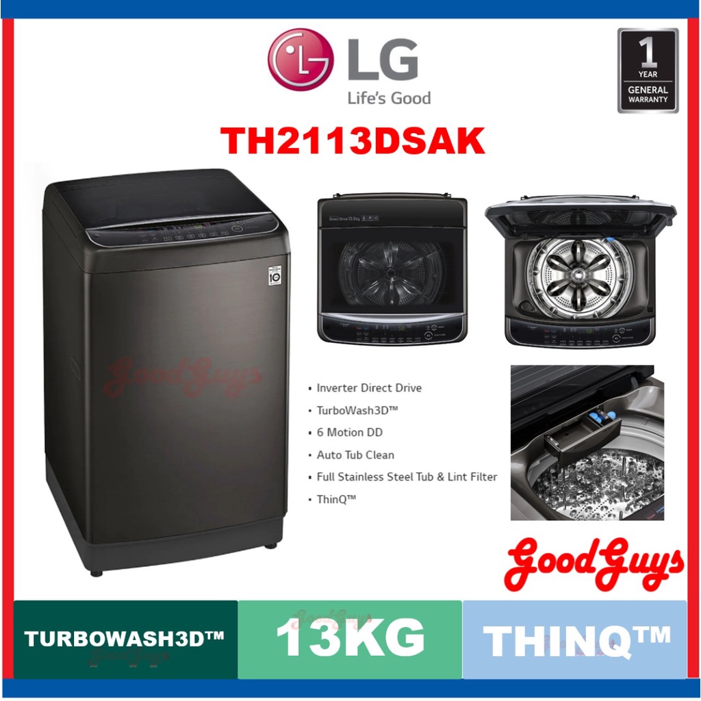 LG TH2113DSAK 13kg Top Load Washing Machine with Inverter Direct Drive