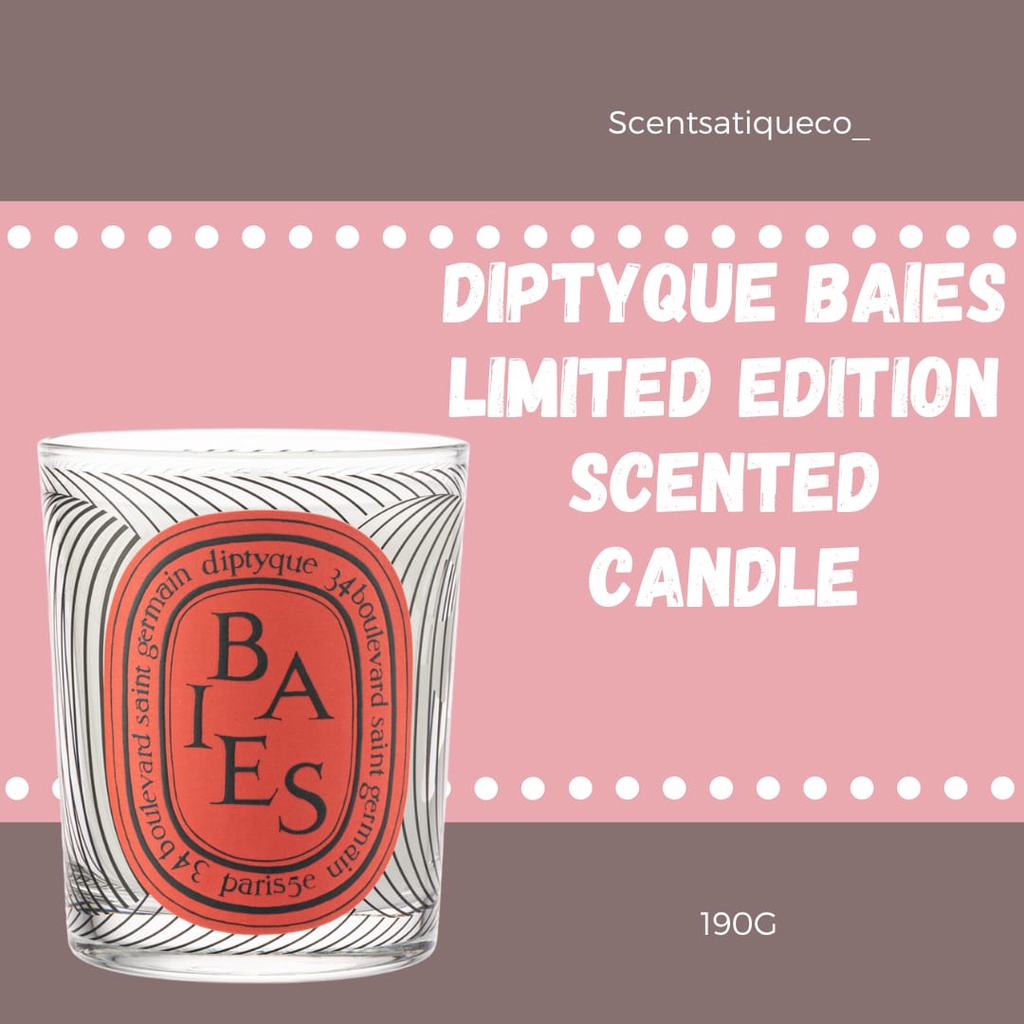 [100 ORIGINAL] DIPTYQUE BAIES LIMITED EDITION SCENTED CANDLE Shopee