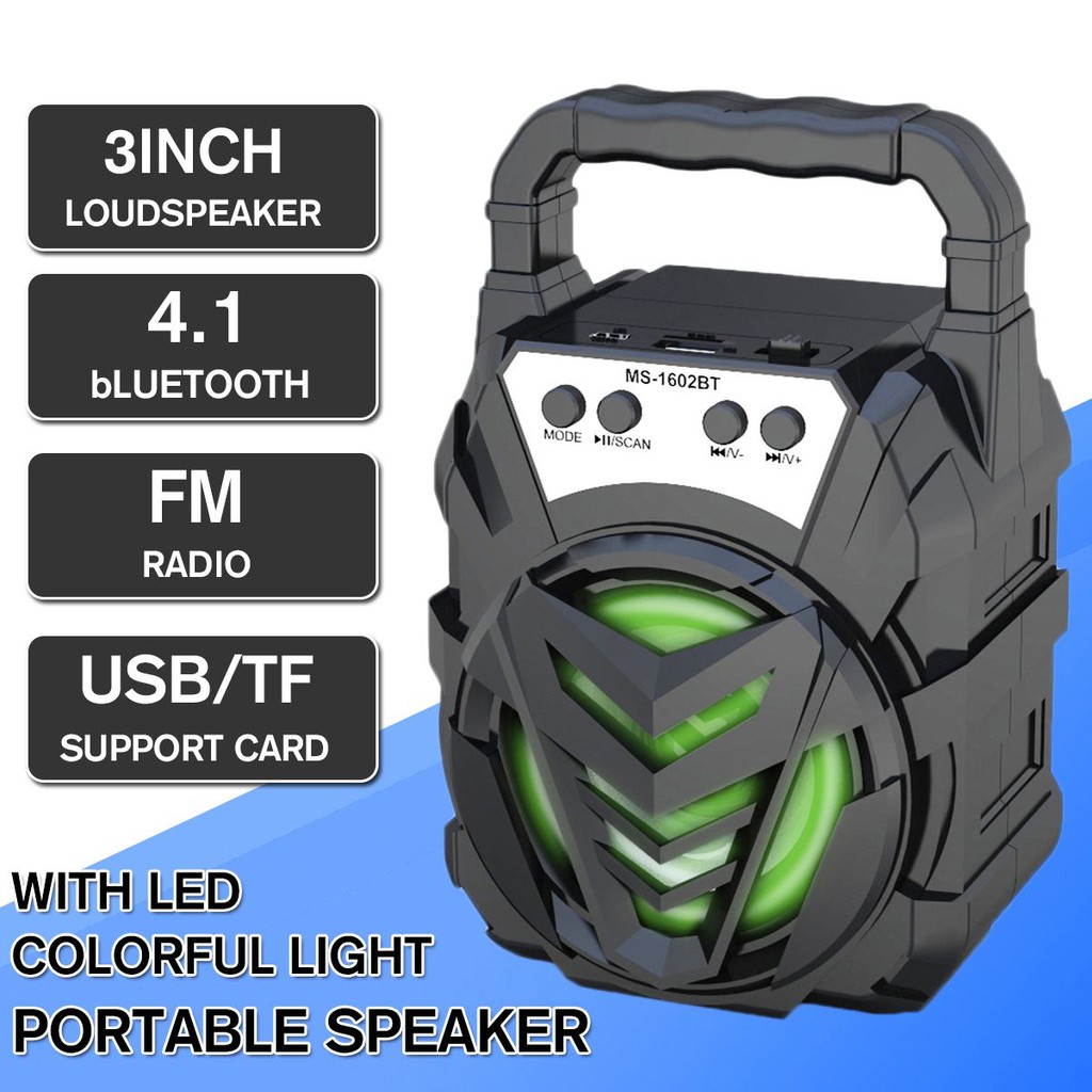 Mobile multimedia LED Outdoor portable Loudspeaker speaker MS1602BT