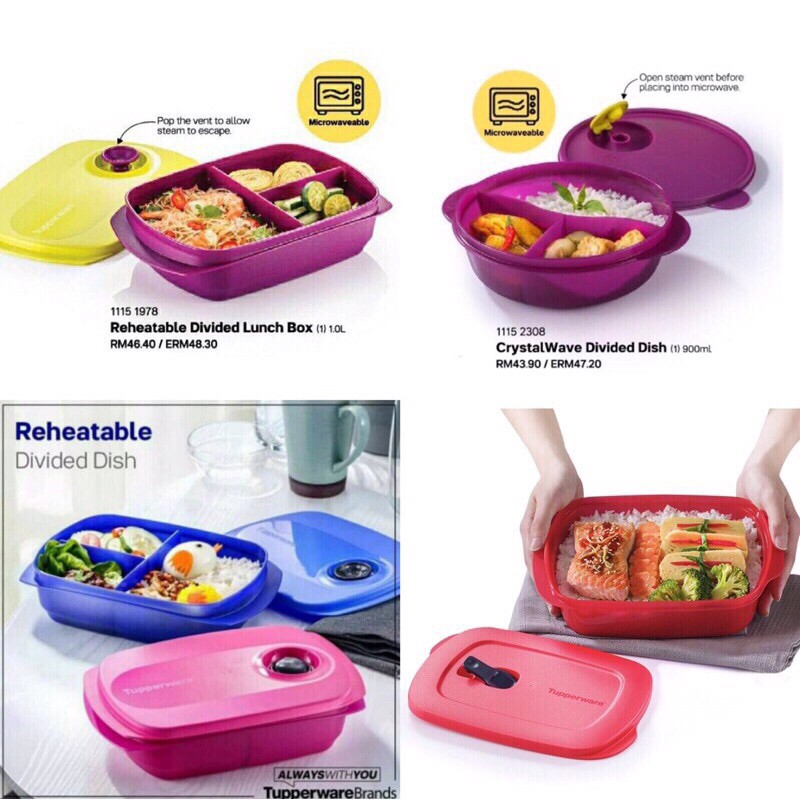 CrystalWave Divided Dish (1) 900ml Tupperware Plus