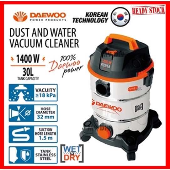 MURAH ! ! ! DAEWOO Vacuum Dust & Water Vacuum Cleaners 15L 20L 30L