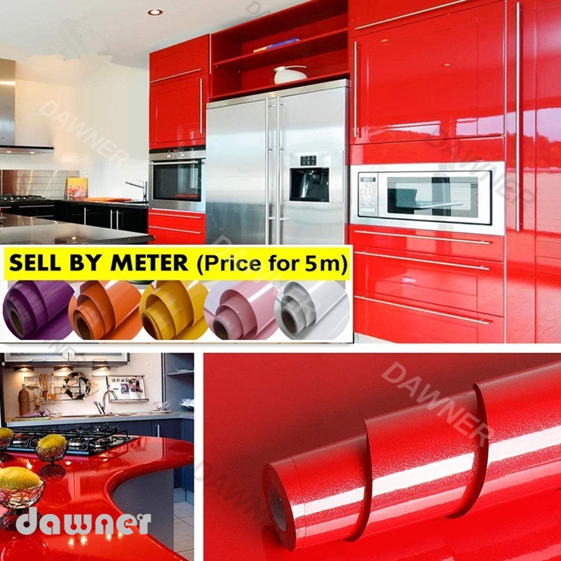 (60cm x 5 meter) Pearly Glossy Wallpaper PVC Furniture Film Solid Color