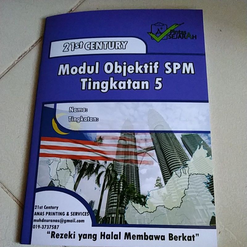 Modul Objektif Tingkatan5 Sejarah SPM 2020 (KBSM) Shopee