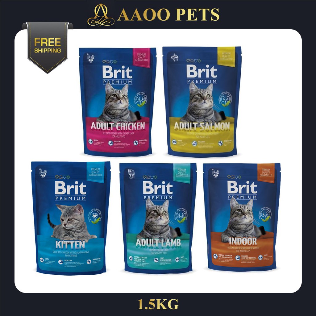 Brit Premium Cat Food 1.5KG (Salmon, Sensitive Lamb, Chicken, Kitten
