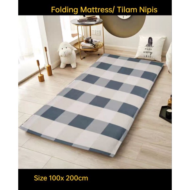 Folding mattress cover with zip/Tilam Lipat Sarung Zipper Size 100 x
