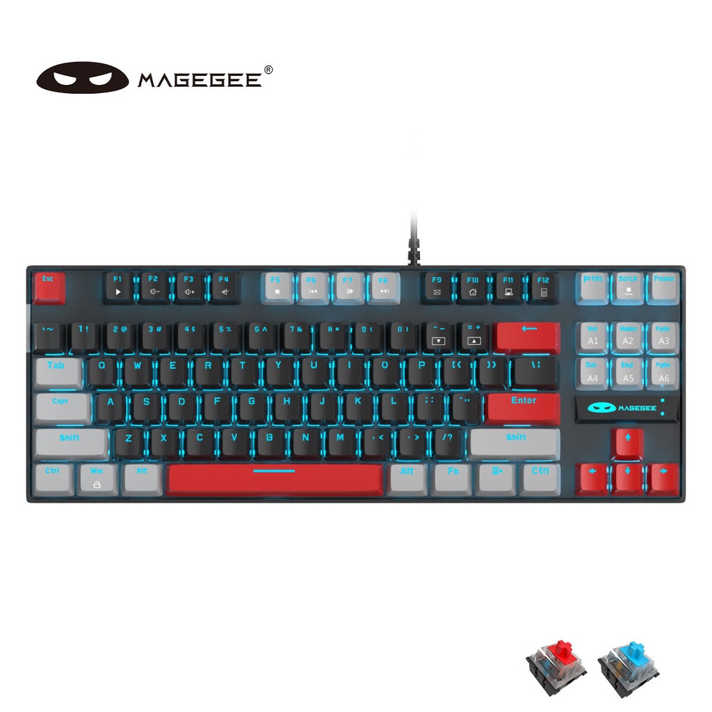 MageGe MKstar Mechanical Gaming Keyboard Blue / Red Switch 87 Keys