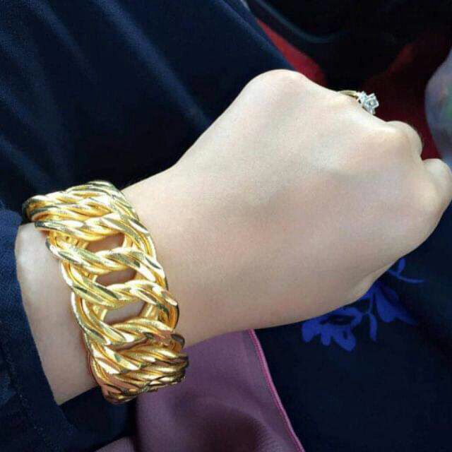 Gelang Emas Lipan Sajat / emas emas celup 916 Model gelang emas 24k