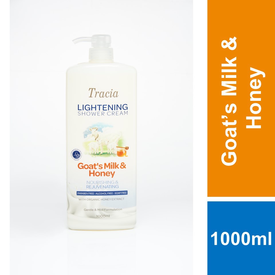Tracia Lightening Shower Cream Goat's Milk & Honey 1000ml Shopee Malaysia
