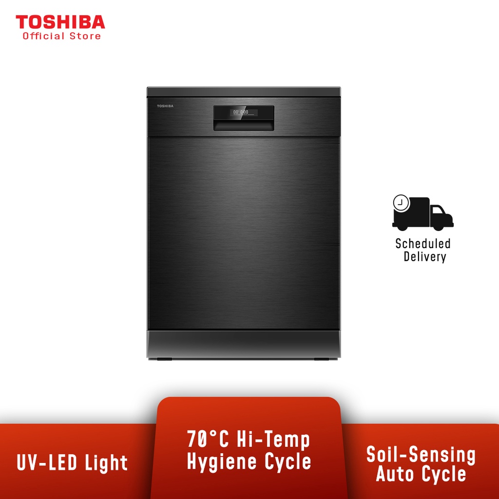 Toshiba DW14F2(BS)MY 14 Place Settings Free Standing Dishwasher
