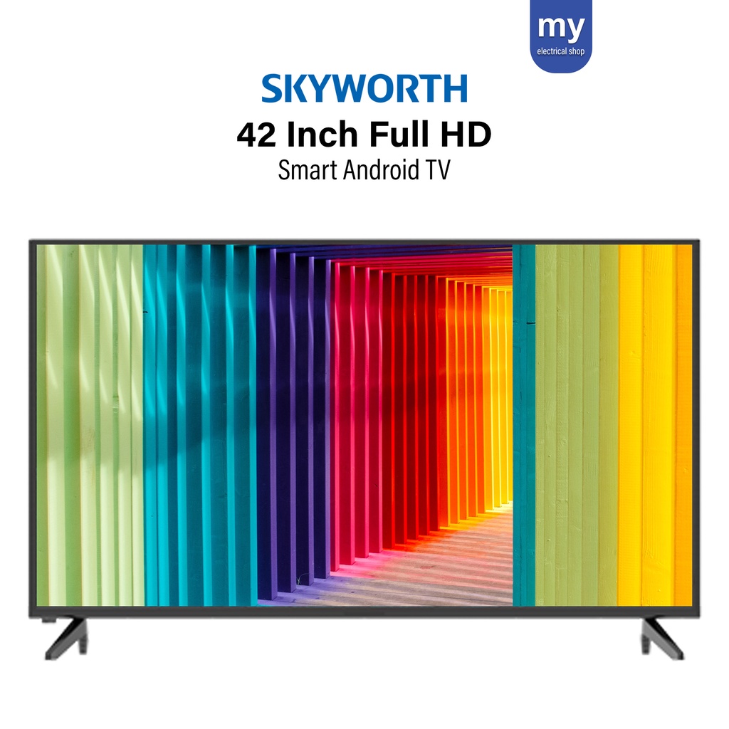 Skyworth 42 Inch Full HD Android TV 42STC6200 DVBT2 Netflix Youtube Smart TV Shopee Malaysia
