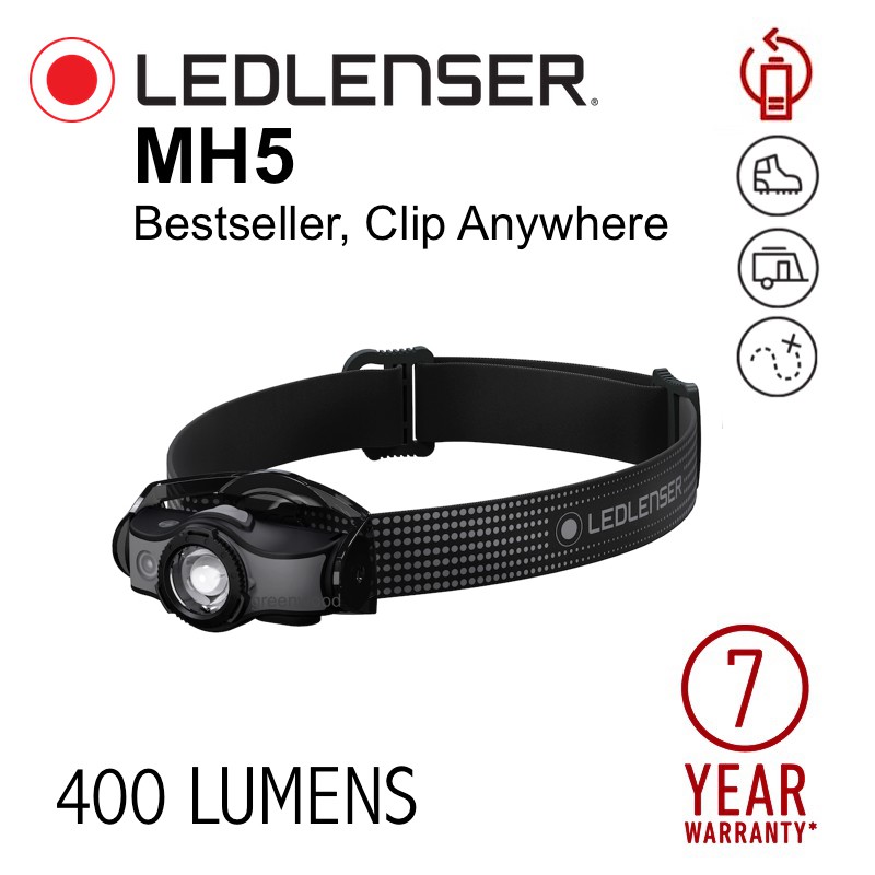 MH5 LED LENSER RECHARGEABLE Headlamp 400 Lumens [LedLenser 400lm