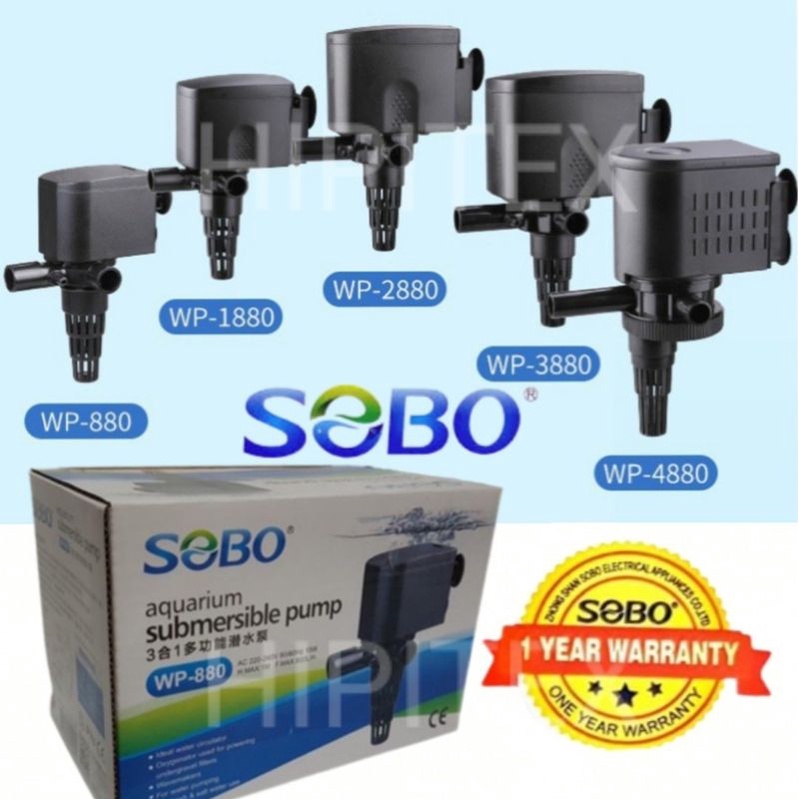 SOBO Submersible Filter Pump Aquarium 3 in 1 MultiFunction Wp880 WP