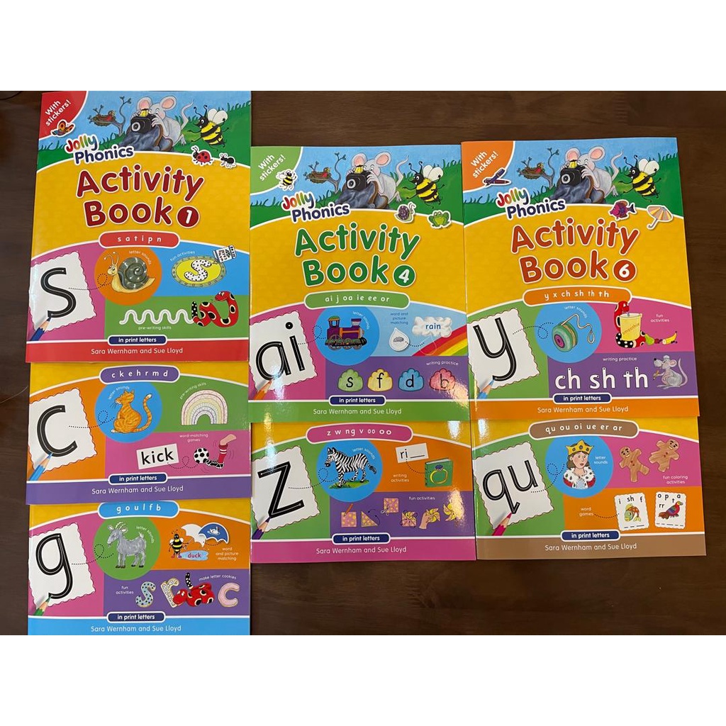 Jolly Phonics Activity Books 17 + include extra learning materials