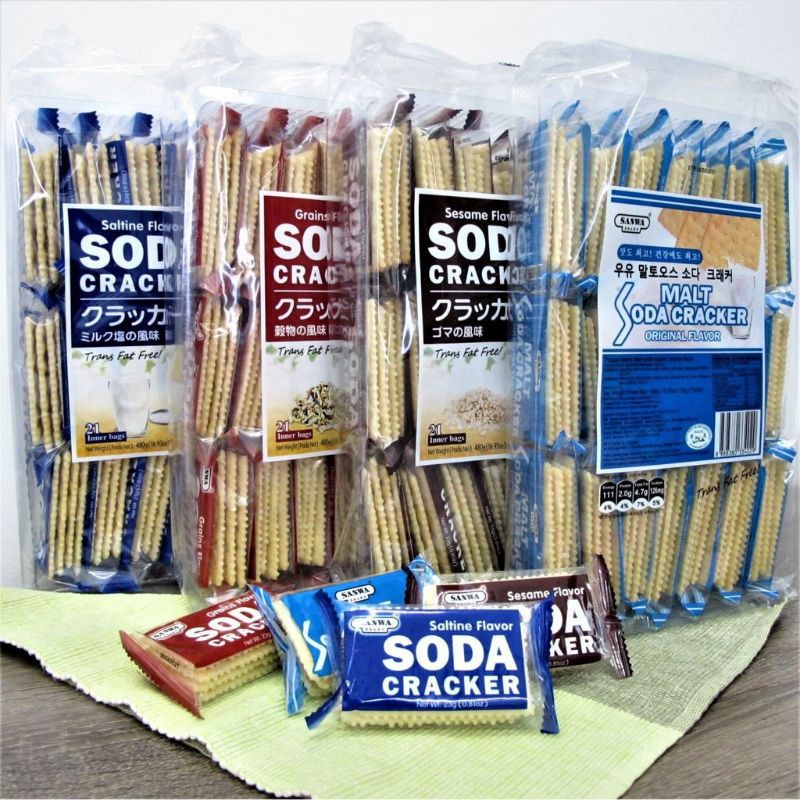 Soda Cracker Brand Sanwa Original Saltine Grains Sesame Seaweed Healthy