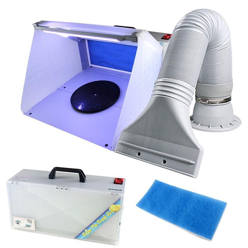 HSE420 Portable Mini Airbrush Spray Booth & Extractor with LED Light