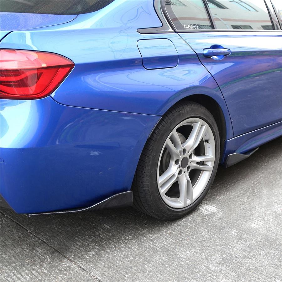 1 Pair Car Side Skirt Universal Fit Black / Carbon Fiber Modified Car