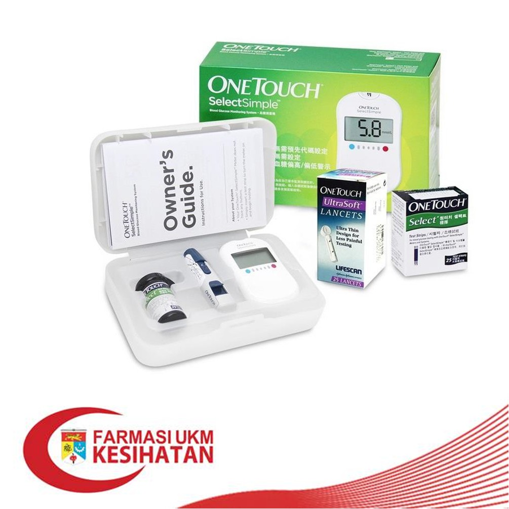 ONE TOUCH SELECT STARTER KIT (METER + TEST STRIPS 25'S + ULTRA SOFT