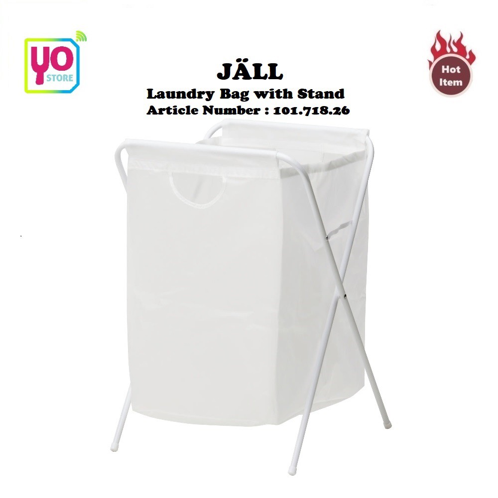 IKEA JALL Laundry Bag With Stand (White Colour) Shopee Malaysia