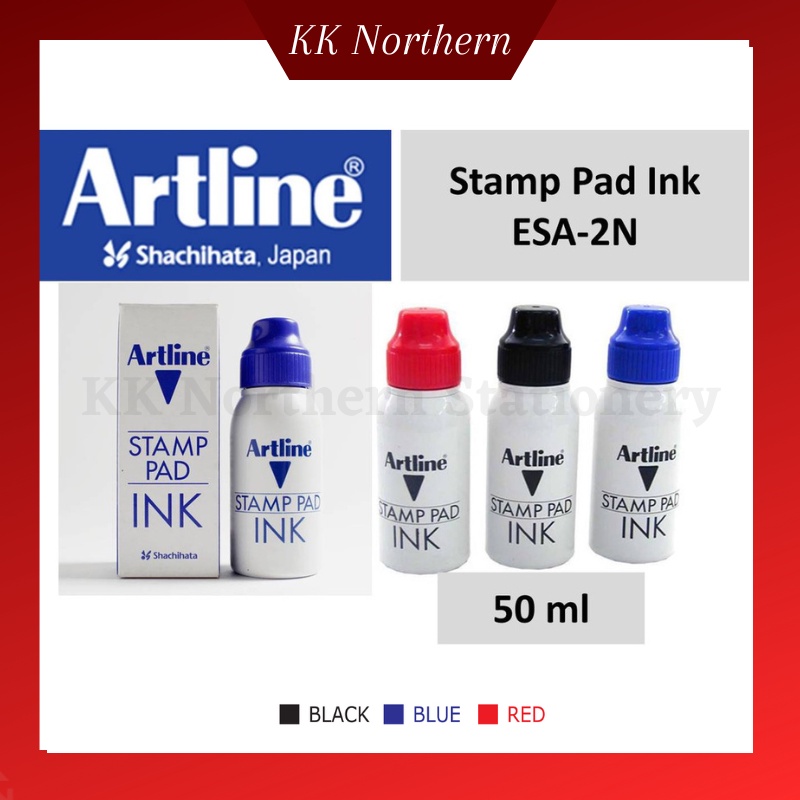 Artline Stamp Pad Ink 50cc Stamp Chop Permanent Refill Ink Black /Blue