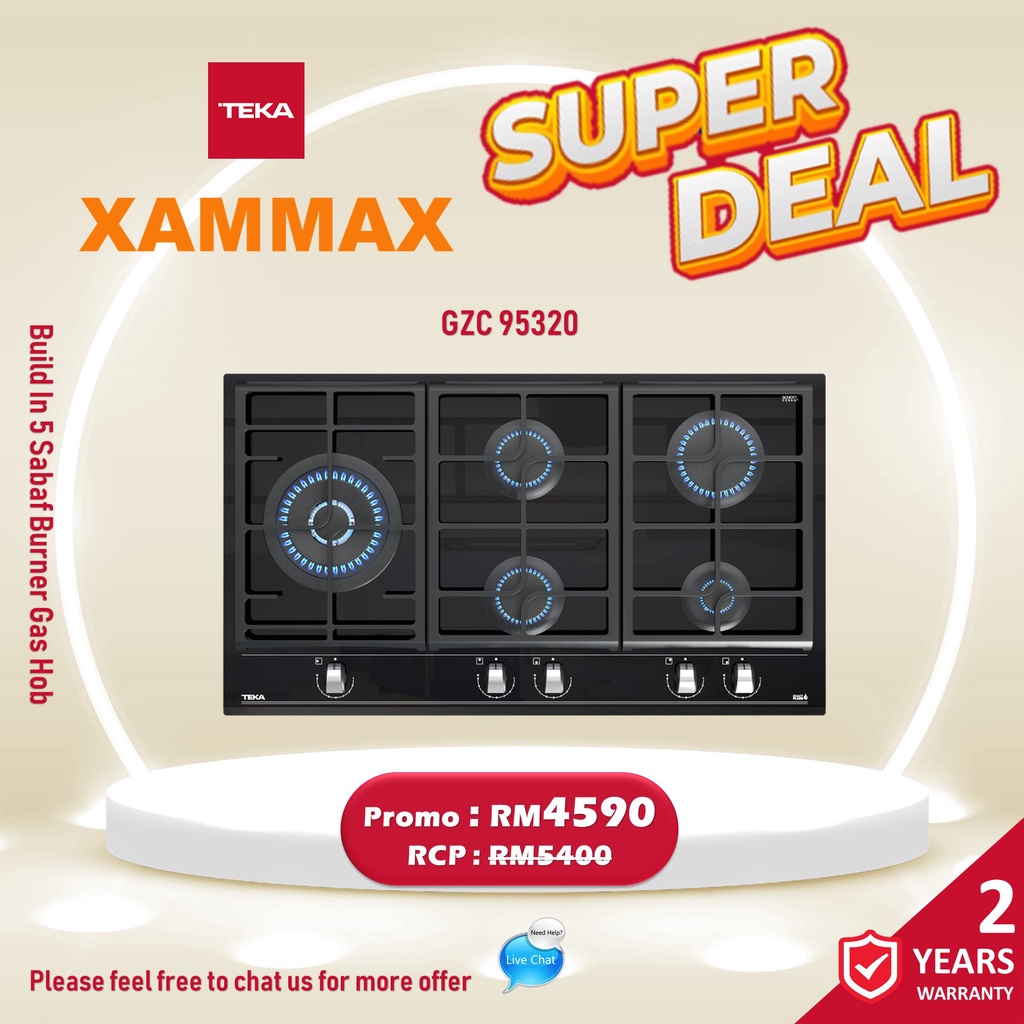 (PM Details) Teka GZC 95320 Sabaf 5 Burner Gas Cooker Hob / Gas Cooker