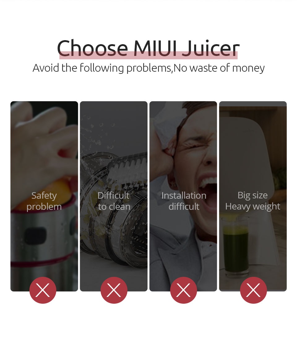 MIUI NB11 Slow Juicer Cold Press Fruit Extractor Electric Juice Blender