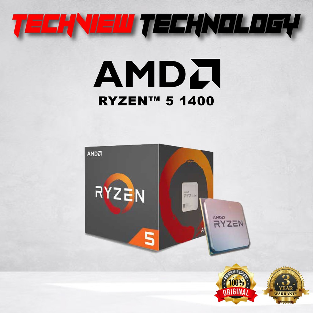 AMD RYZEN 5 1400 3.2GHZ 3.4GHZ 4 CORE 8 THREADS