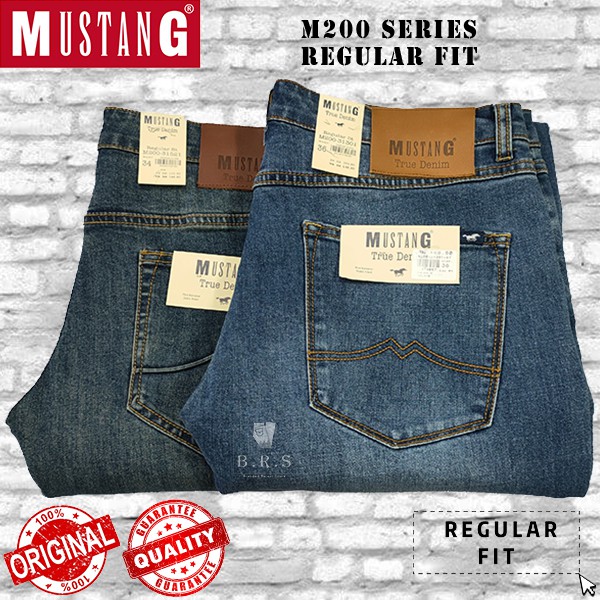 Mustang ] ( Big Size 34-48 ) Men's Classic Stretchable Denim Jeans Regular Fit / Seluar Panjang Jeans M200 Series | Shopee Malaysia