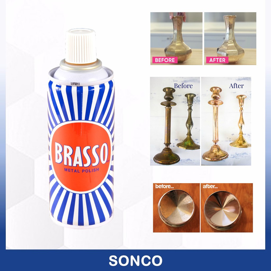 [100 ORIGINAL] BRASSO 200ml Liquid Metal Brass Copper Chrome Polish