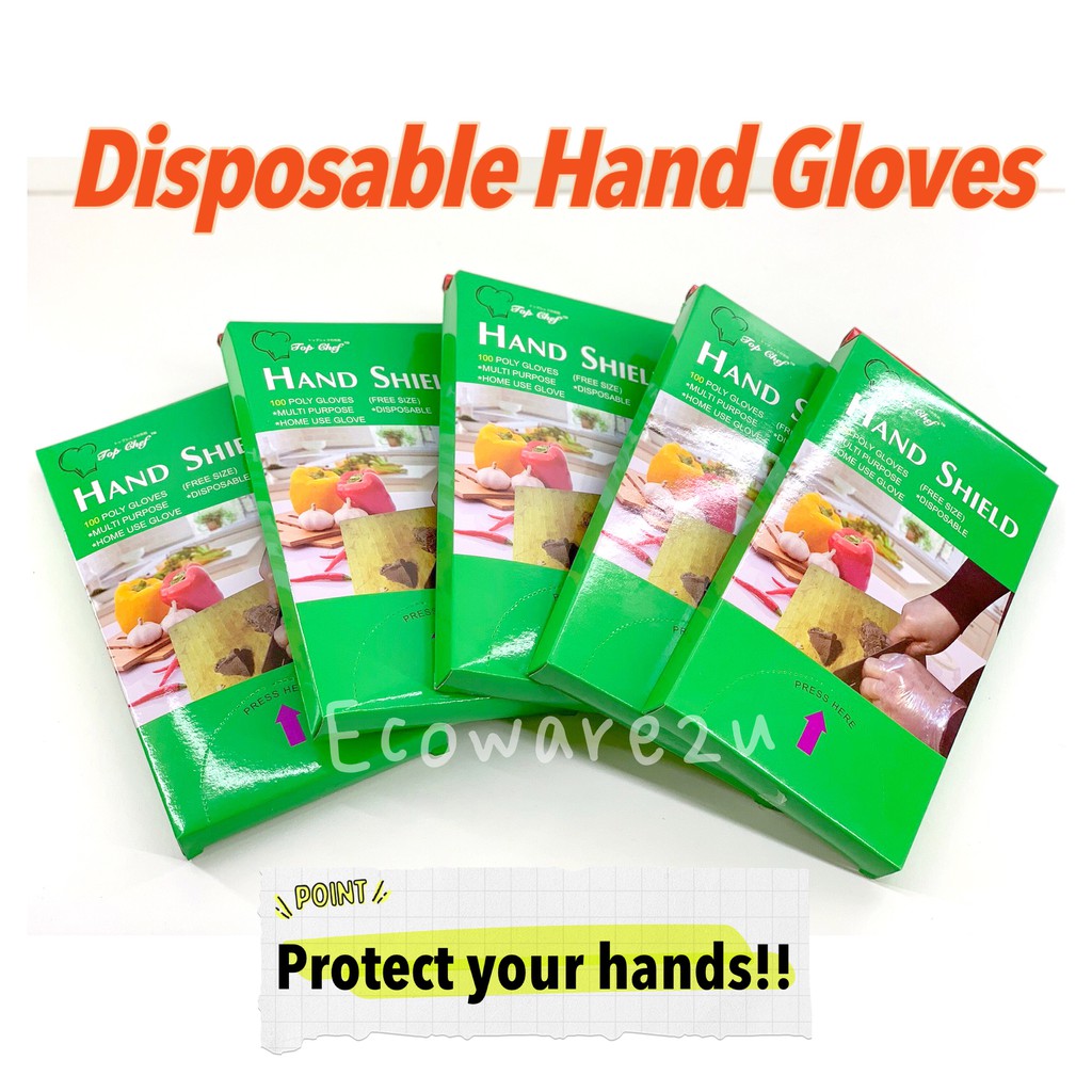 Disposable Hand Gloves/ Sarung tangan (80pcs+ per packet) Shopee