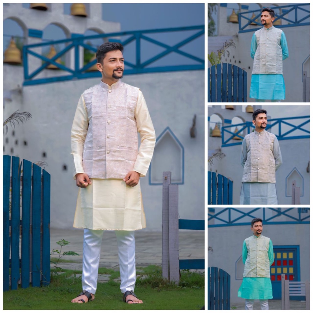 Readymade indian men kurta set kurta with jacket male Shopee Malaysia