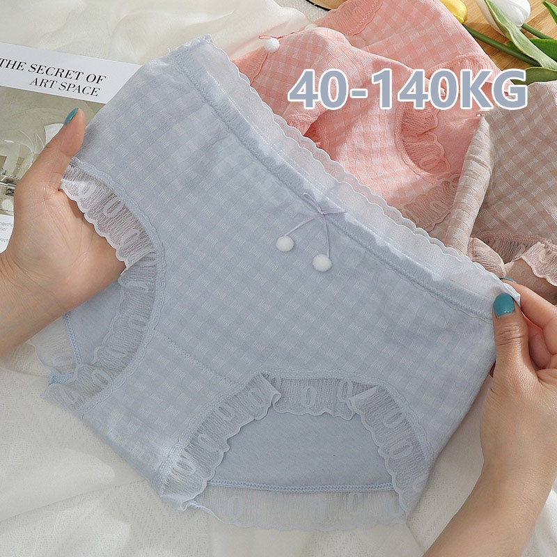 [READY STOCK] Plus Size Women Panties Soft Comfortable MidWaist Cute