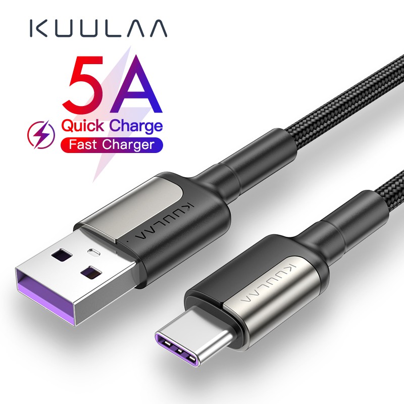 KUULAA 5A USB Type C Cable Supercharge USB C Fast Charging Cable TypeC