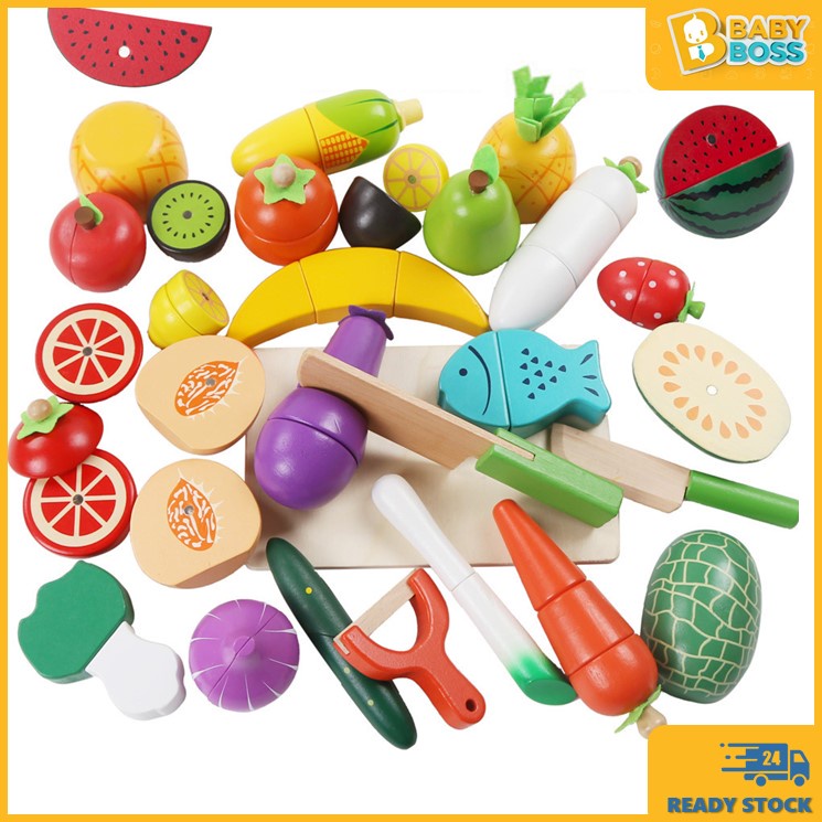BabyBoss Wooden Food Cutting Fruit Vegetable Food Toy Pretend