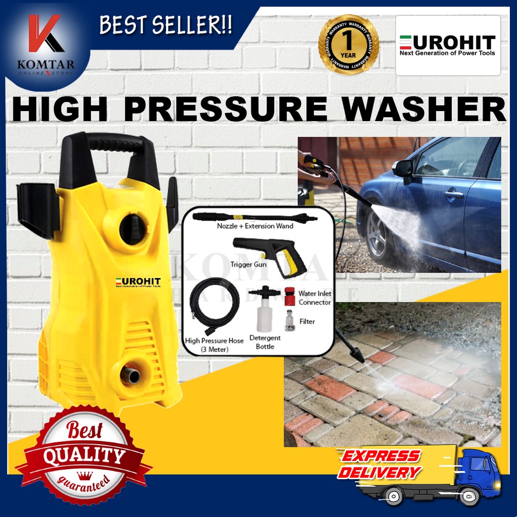 EUROHIT NEW Water jet EU.K3 1600w/130bar Water Jet Sprayer Shopee Malaysia