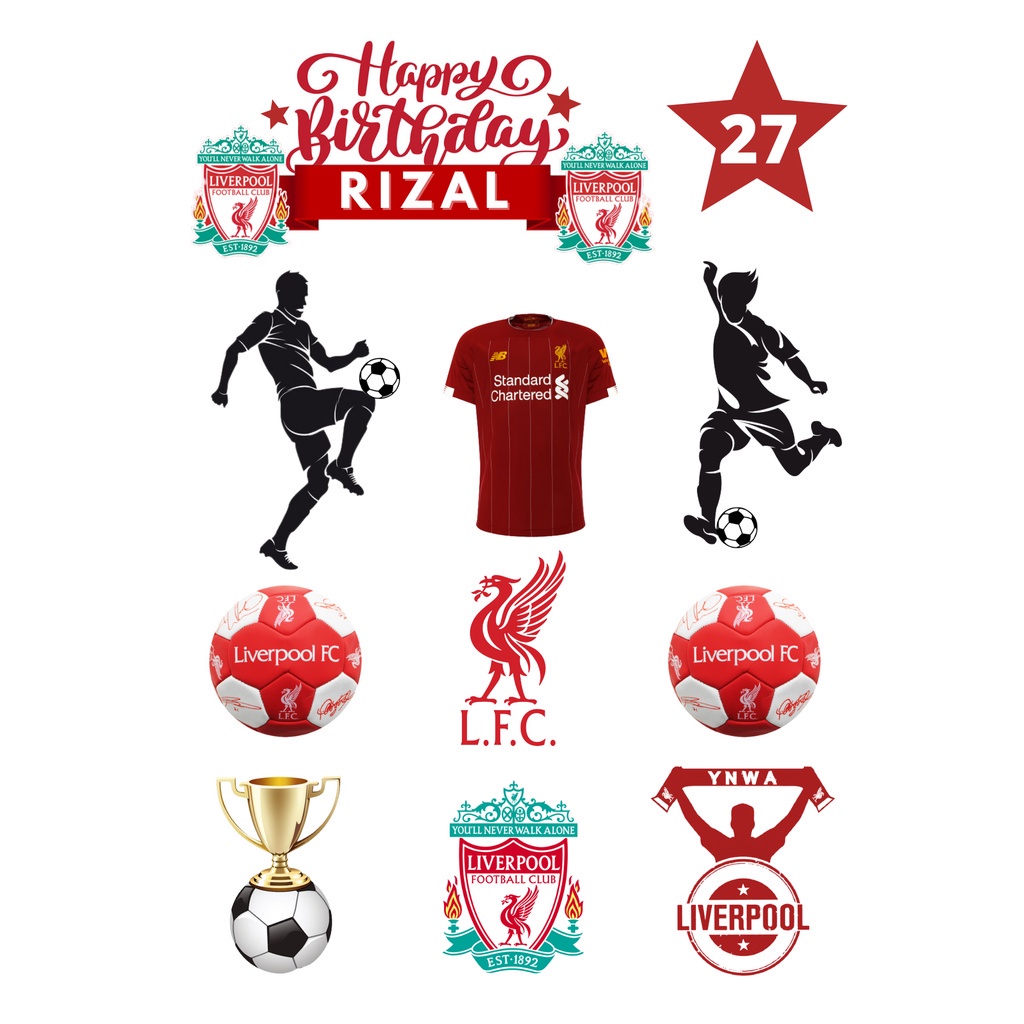 Liverpool Football Custom Topper Birthday Cake Shopee Malaysia
