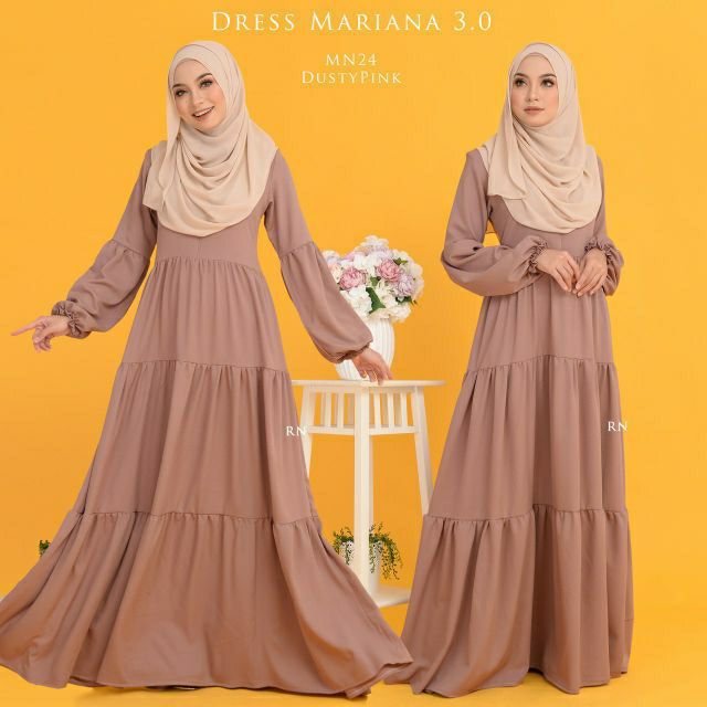 SALE !! DRESS MARIANA 3.0 NAVY BLUE & DUSTY PINK DRESS PRINCESS