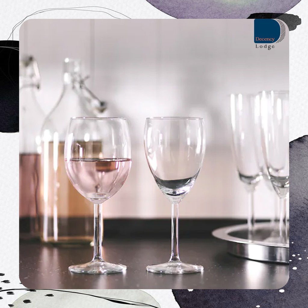 [6 PIECES] IKEA WINE GLASS SVALKA WINE GLASS CLEAR GLASS 30CL IKEA WINE