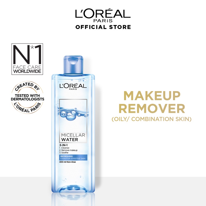 L'Oreal Paris Micellar Water Refreshing Makeup Remover (400ml) Shopee