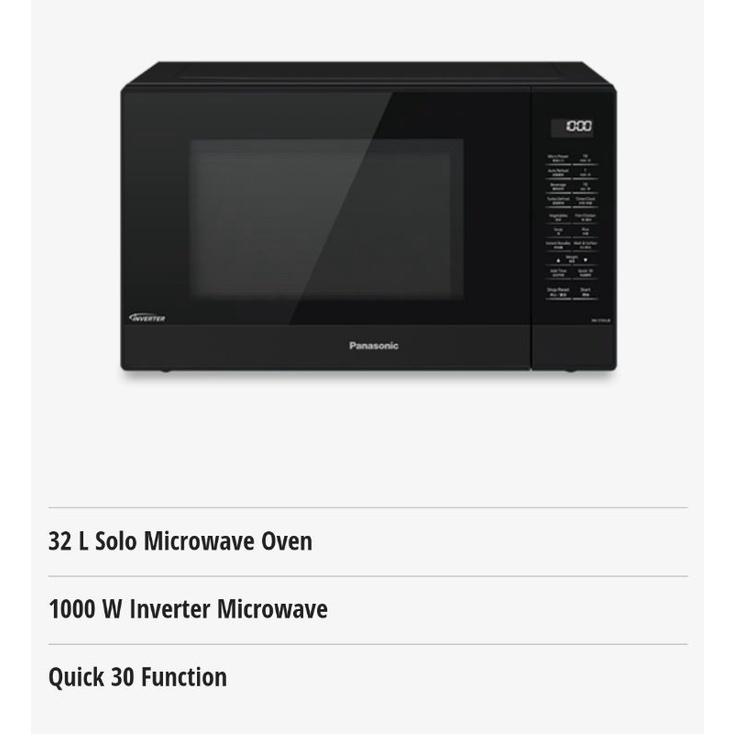 Panasonic 32L Inverter Microwave Oven NNST65JBMP Shopee Malaysia