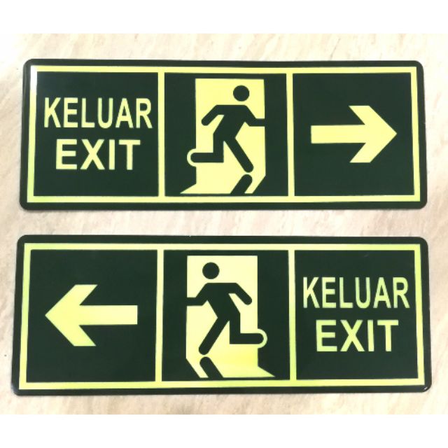 2PCS KELUAR / EXIT SIGNAGE (LEFT/RIGHT) Shopee Malaysia