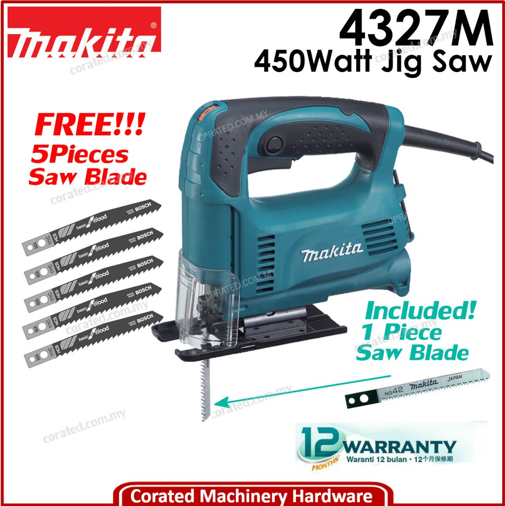 close [CORATED] Makita 4327M Jig Saw +5pcs JigsawBlade T144DF (1 Year