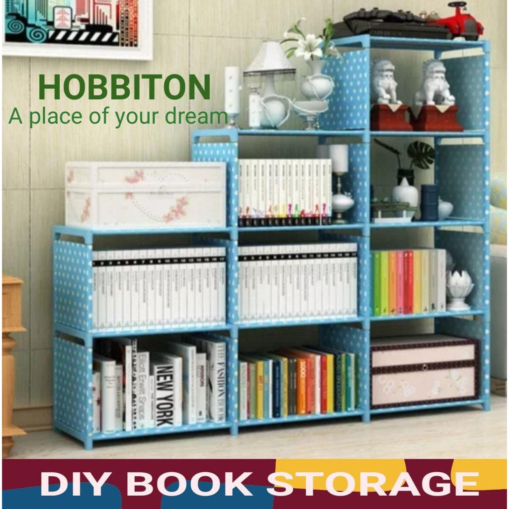 READY STOCK Korean DIY Book Storage Shelf Book Rack 3/4/8/9 columns