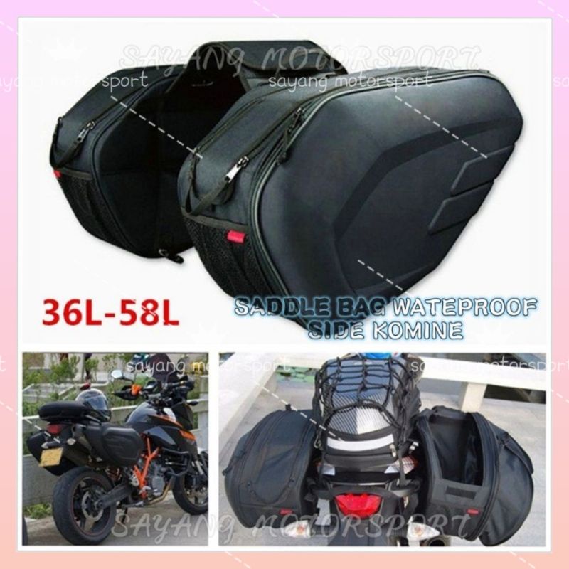 MOTORCYCLE UNIVERSAL SADDLE BAG WATERPROOF REAR BACK SEAT BAG TRAVEL BAG SADDLE BAG SIDE Side