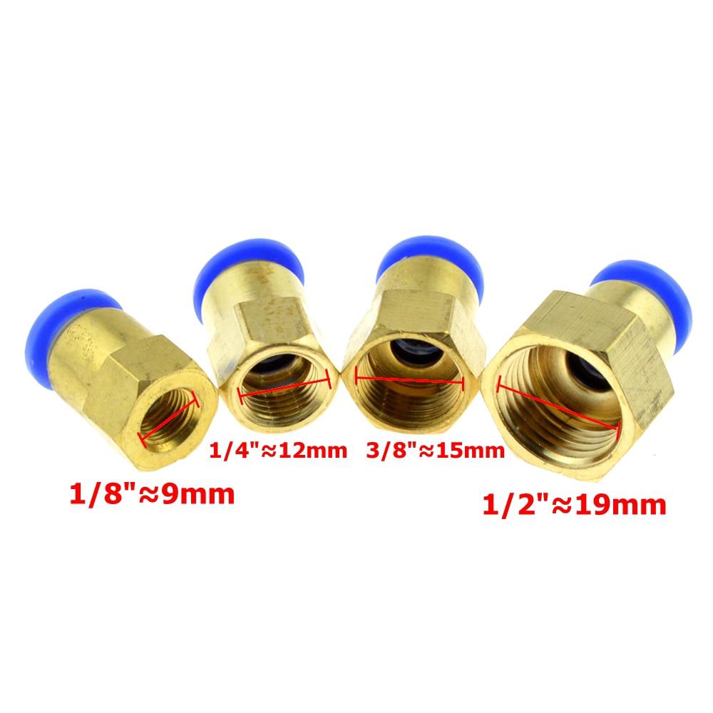 Air Pipe Fitting 4/6/810/12mm BSP 1/8" 3/8" 1/2" 1/4" Female Inner