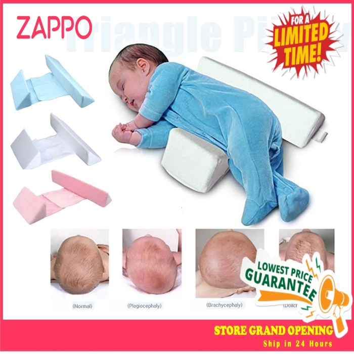 ZAPPO New Born Baby Side Sleep Pillow Baby Anti Roll Pillow Washable