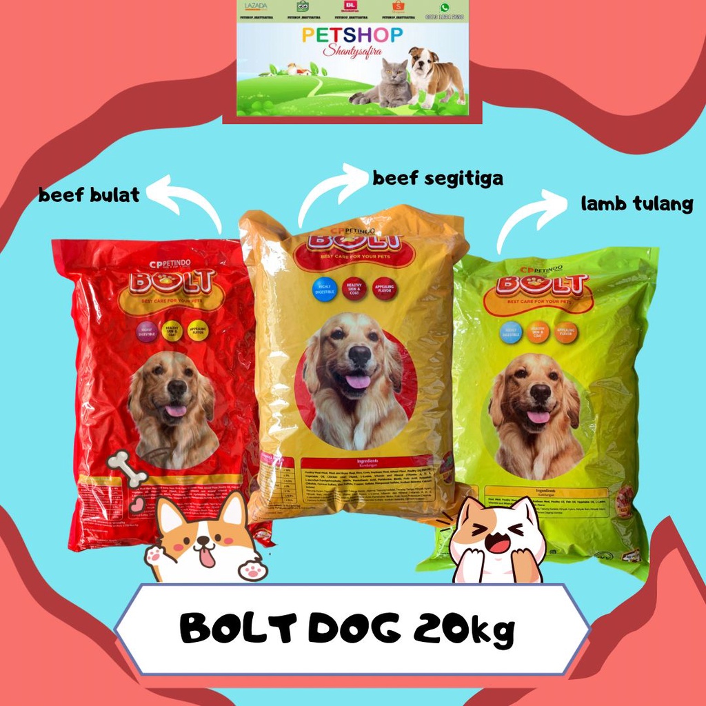 Dog FOOD BOLT DOG FOOD 20 KG / 20KG FOOD DOG DRY LAMB / BEEF Triangle